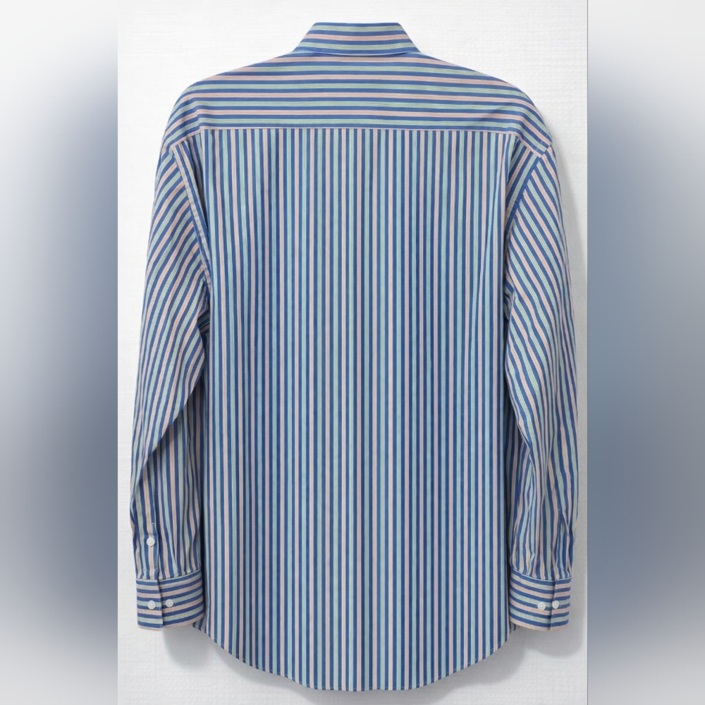 BRIONI Made In ITALY Multi-Color Stripe Cooton Dress Shirt Men’s Size XL. - Picture 2 of 7